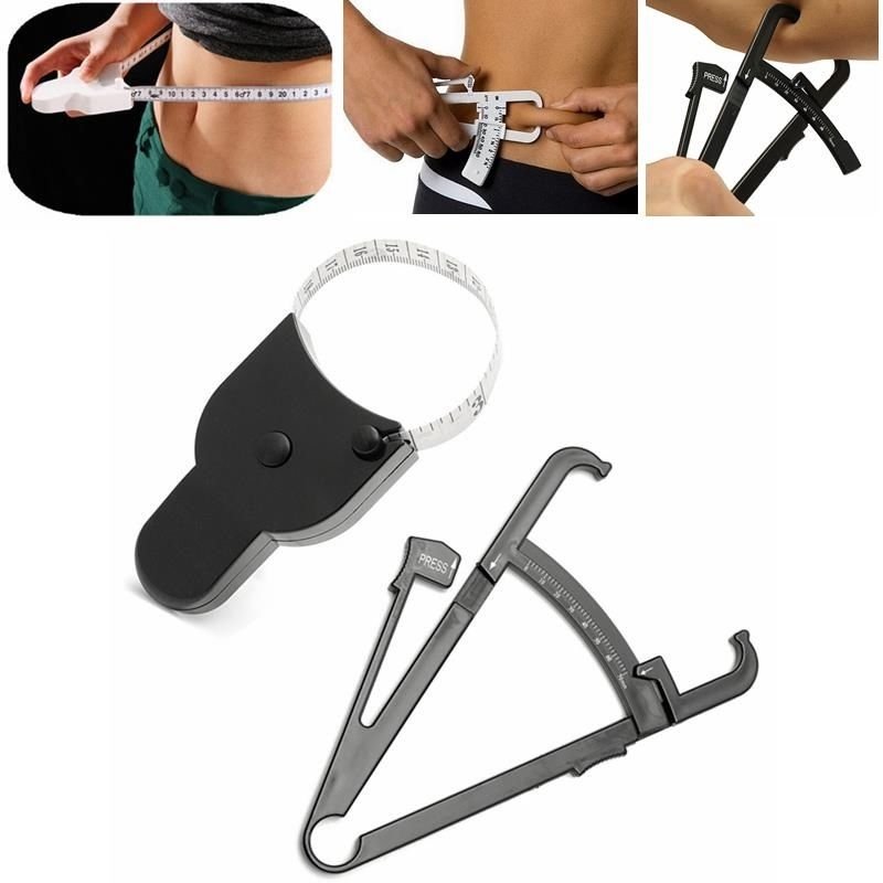 Body Fat Loss Calculator Tester Caliper Tape Fitness Analyzer Measurement Retractable Kit