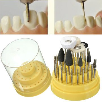 41Pcs Dental Silicone Rubber Rotary Tungsten Steel Teeth Polishing Burs Teeth Whitening 2.35mm