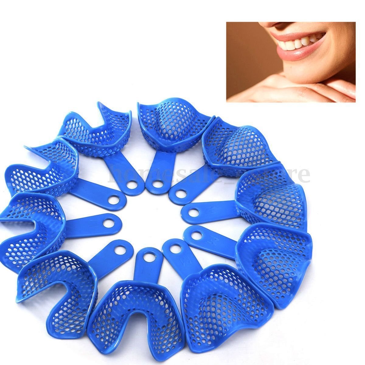 10pcs Plastic-Steel Dental Impression Trays Denture Model Materials