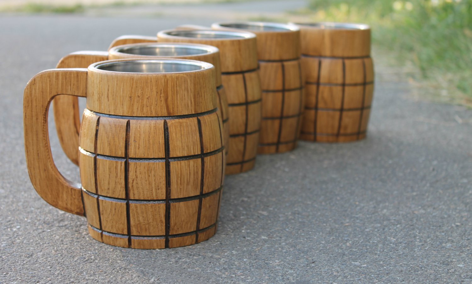 Set of 5 exclusive wooden beer mug eco friendly