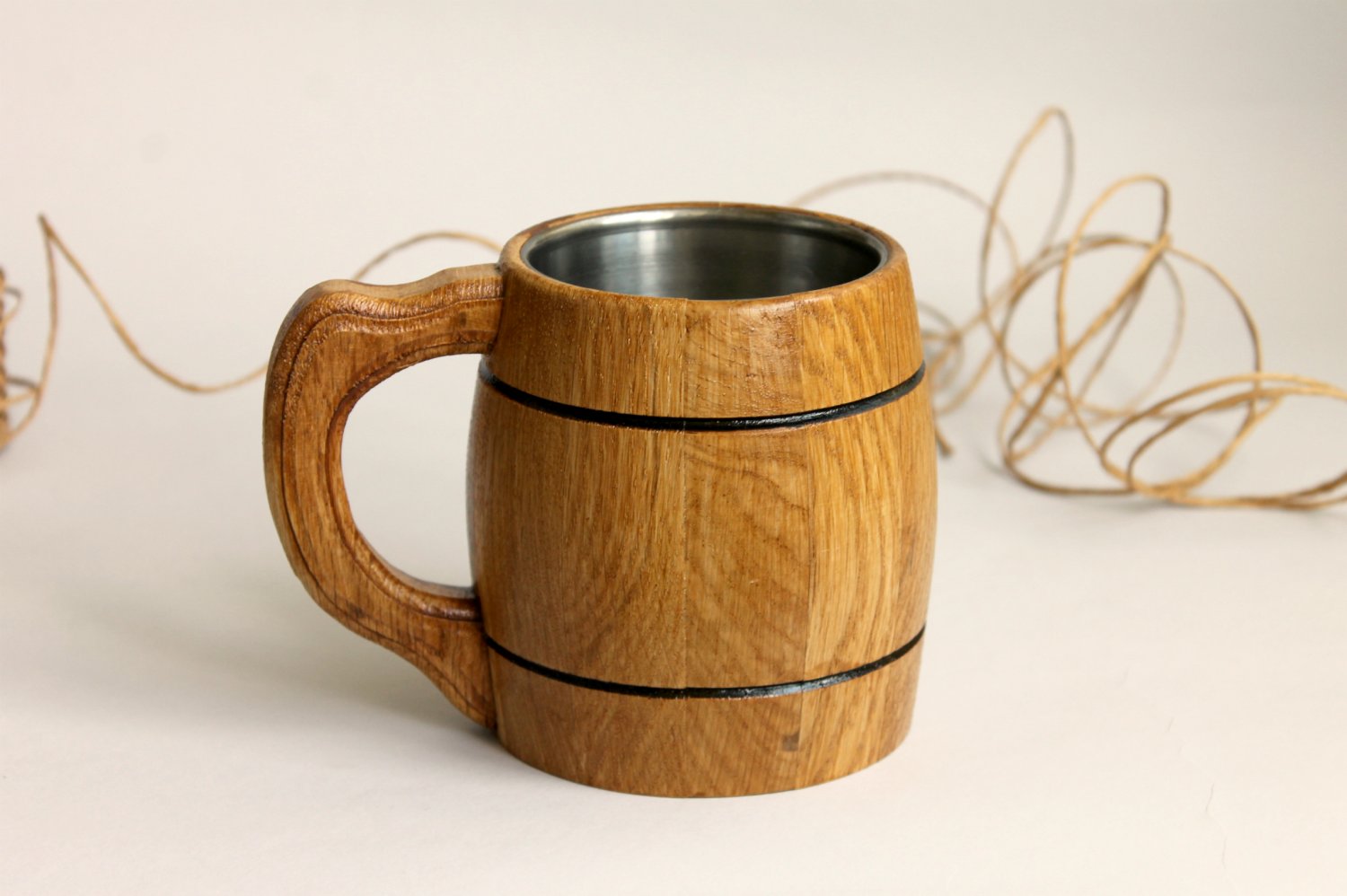Small wooden beer mug