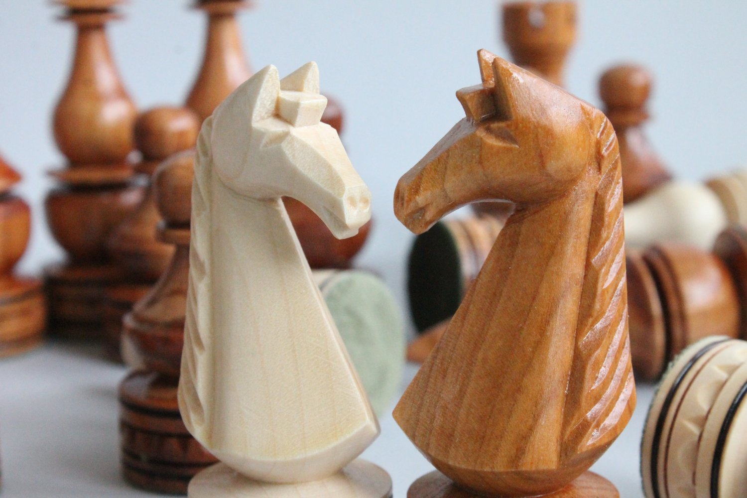 Wooden handmade luxury carved chess set