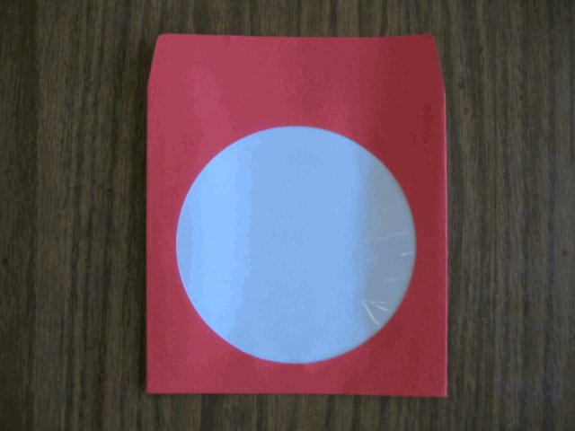 100 RED CD PAPER SLEEVES w/ WINDOW AND FLAP - JS201