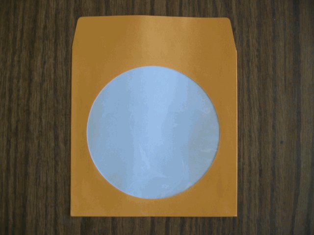 100 ORANGE CD PAPER SLEEVES w/ WINDOW & FLAP - JS203