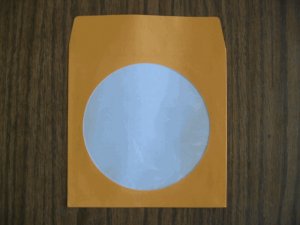 100 ORANGE CD PAPER SLEEVES w/ WINDOW & FLAP - JS203