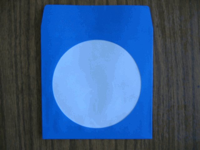 100 BLUE CD PAPER SLEEVES w/ WINDOW & FLAP - JS205