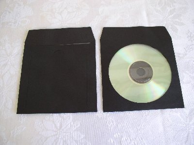 100 BLACK CD PAPER SLEEVES w/ WINDOW & FLAP - PSP40