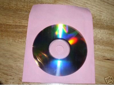 100 PINK CD PAPER SLEEVES w/ WINDOW & FLAP - PSP50