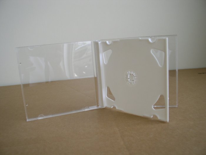 50 DOUBLE CD JEWEL CASES W/ WHITE TRAYS - 2CDWHT