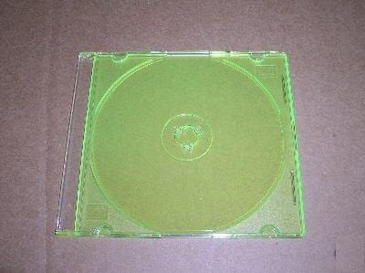100 5.2mm SLIM CD JEWEL CASES W/ GREEN TRAY- PSC16GRN