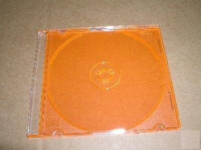 100 5.2mm SLIM CD JEWEL CASE W/ ORANGE TRAY- PSC16ORG