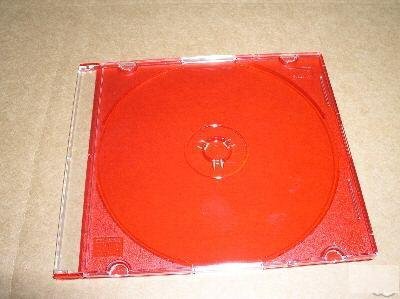 100 5.2mm SLIM CD JEWEL CASES W/ RED TRAY- PSC16RED