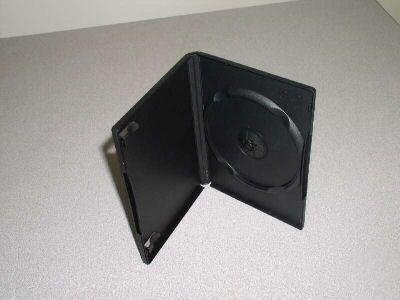50 SINGLE DVD CASES W/LOGO, BLACK - PSD10