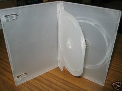 50 CLEAR DOUBLE 2 DVD CD CASES w/ FLIP TRAY - PSD44