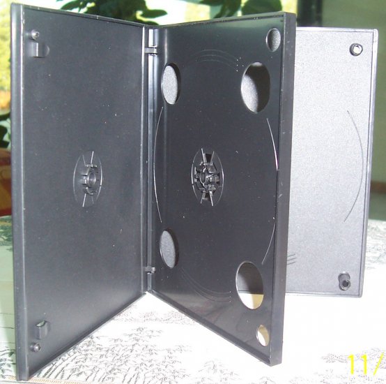 50 QUAD MINI DVD CASES, BLACK W/SLEEVE - MINIDVDCASE