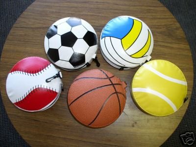 5 SPORTS CD OR DVD CASE WALLETS - HOLDS 24 DISCS EACH - SPORTS