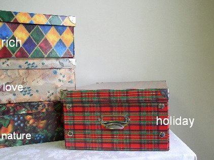 12 LARGE STORAGE BOXES, LOVE PATTERN - LAST ONES LEFT!