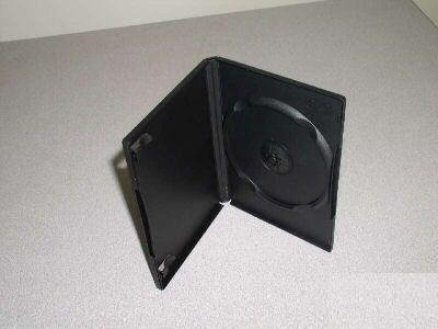 1000 SINGLE DVD CASES W/LOGO, BLACK - PSD10