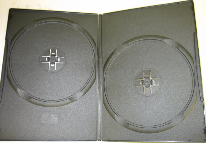 1000 BLACK SUPER SLIM 7mm DOUBLE 2 DVD CASES - PSD35