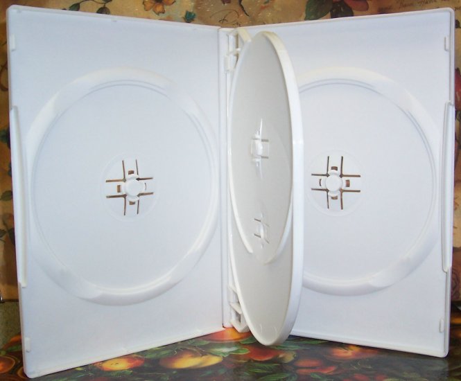 50 SLIM QUAD DVD CASES, WHITE - PSD76