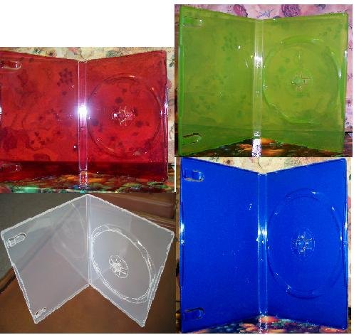 50 NEW STANDARD DVD CASES, MIXED COLORS! TRANSLUCENT