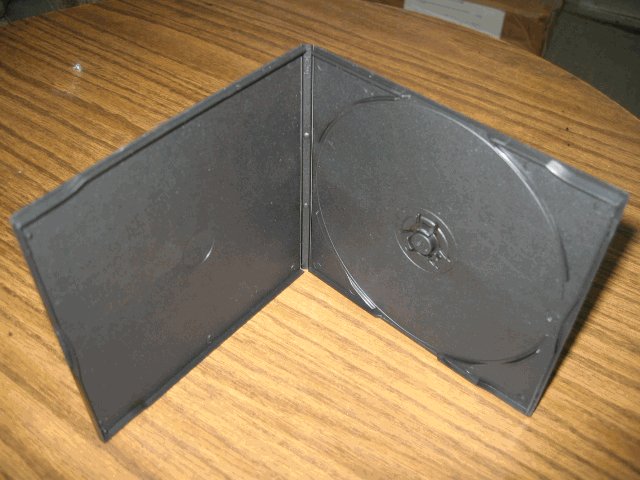 1000 5MM SLIM POLY CD/DVD CASE W/SLEEVE, BLACK - KC01PK