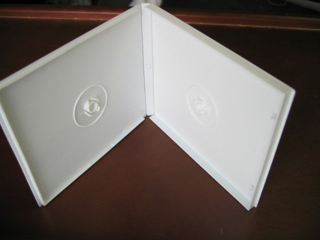 1000 DOUBLE POLY CD CASE W/SLEEVE, WHITE - PSC32