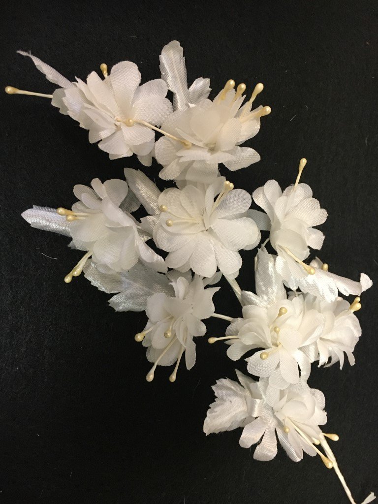 Beautiful White Silk Flowers with Pearl Accents - 1 Dozen Flowers - 12 Flowers