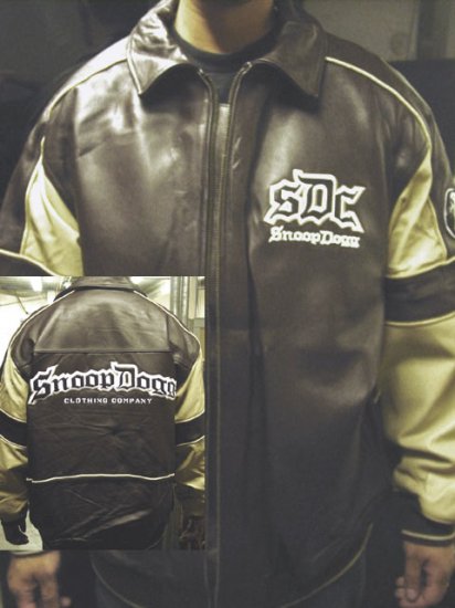 Snoop Dogg authentic brown and beige genuine leather coat