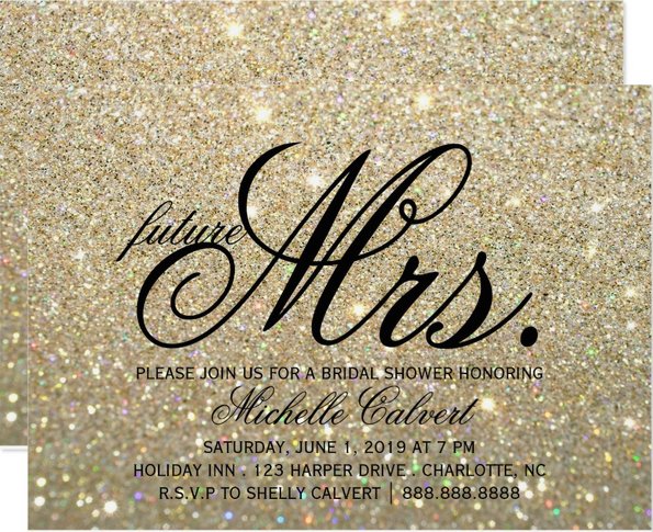 Invitation | Gold Glit Fab future Mrs. Bridal Shower (Qty 10)
