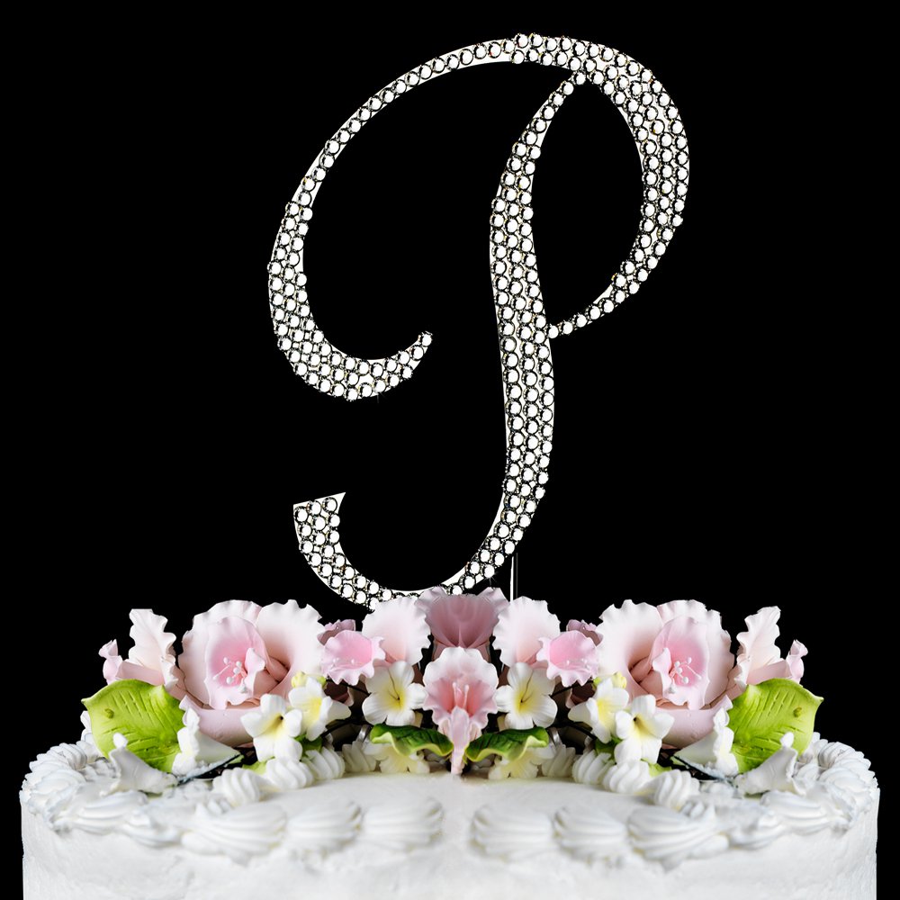Small - Swarovski Crystal Alphabet Wedding Cake Toppers