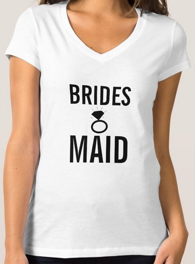 T-Shirt - Bridesmaid's Ring Bling - White