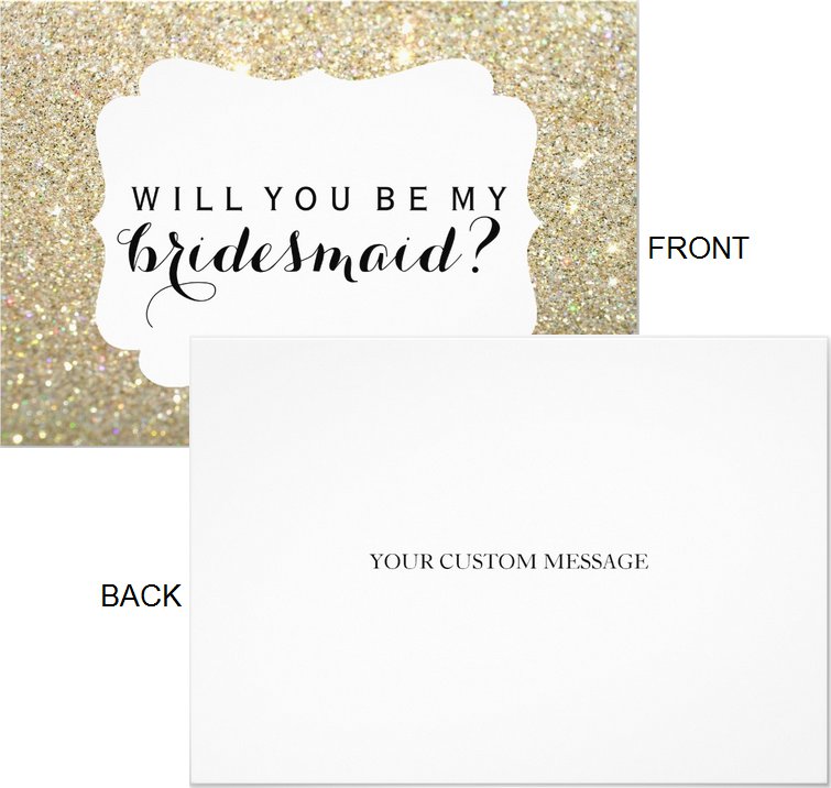 Will You Be My Bridesmaid Cards Gold Fab Crest (Qty 5)