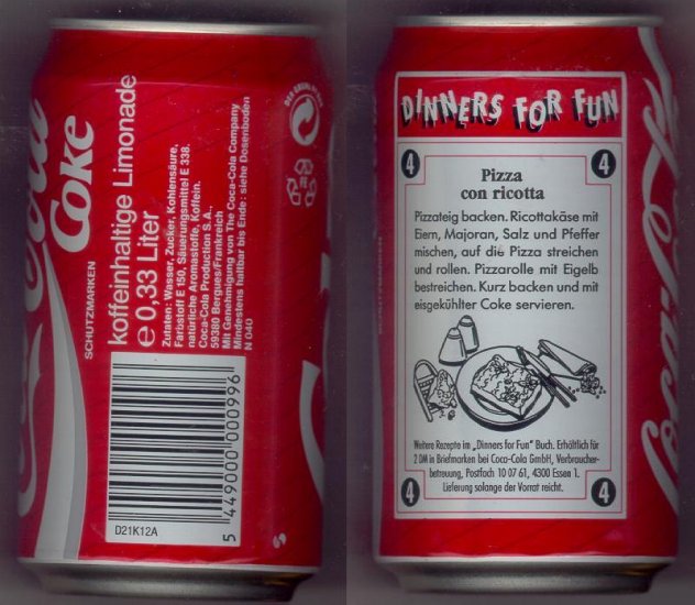 1994 Dated Can of Coke from Germany