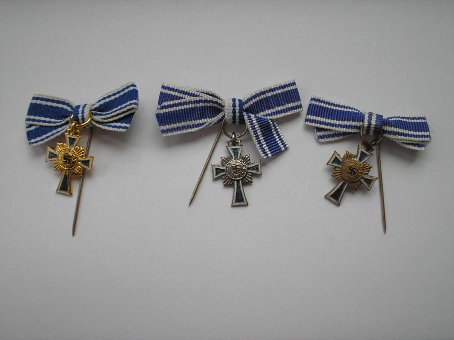 WWII 3 X GERMAN MINIATURES MOTHERS CROSS HONOUR