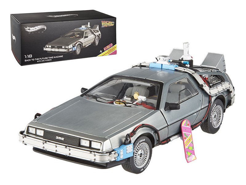 Elite Cult Classics Back To The Future Time Machine Delorean with Extras and Mr. Fusion -Hotwheels
