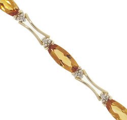 Citrine Diamond 14K Gold