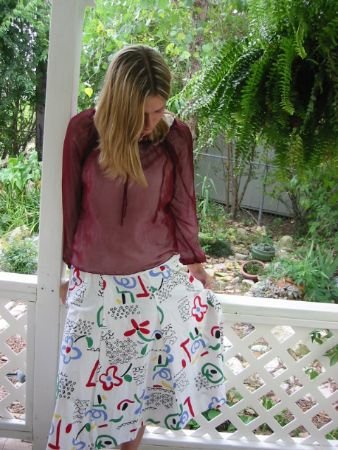 CUTEST Novelty Print Boho hippie OP ART vintage 70s Skirt