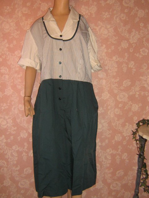 SOLD Crest Dress Costume Waitress Uniform 2X size 24 Teal Stripe Halloween