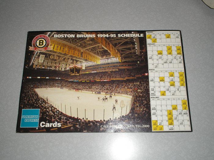 1994-95 Bruins Schedule Magnet