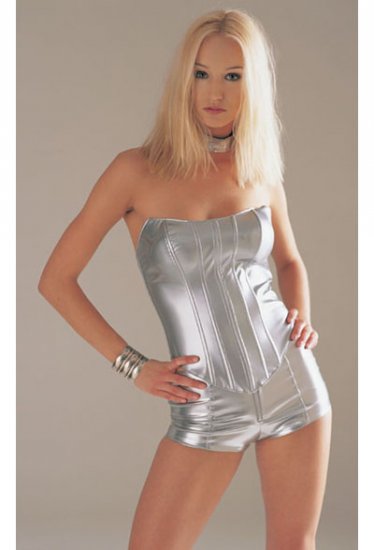 Vinyl O-ring Zipper Front Shorts