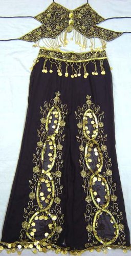 Black Belly Dance Top & Trouser Set -- V0302