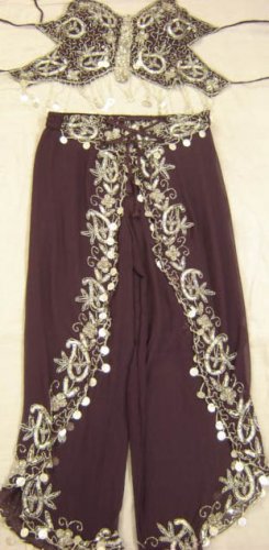 Brown Belly Dance Top & Pant Set -- V0291