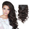 7pcs Body Wavy Clip In Remy Hair Extensions #2 Darkest Brown 16 Inch