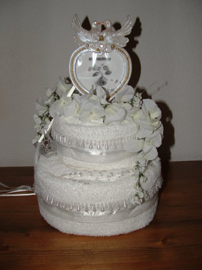 Two Tier Wedding/Bridal Shower Towel Cake