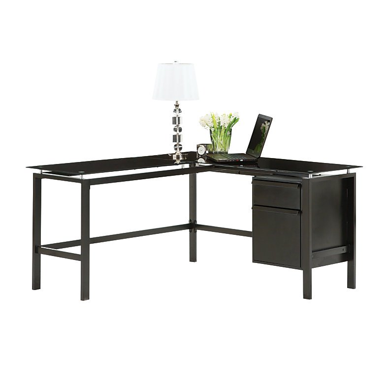 Realspace Lake Point L Desk Black