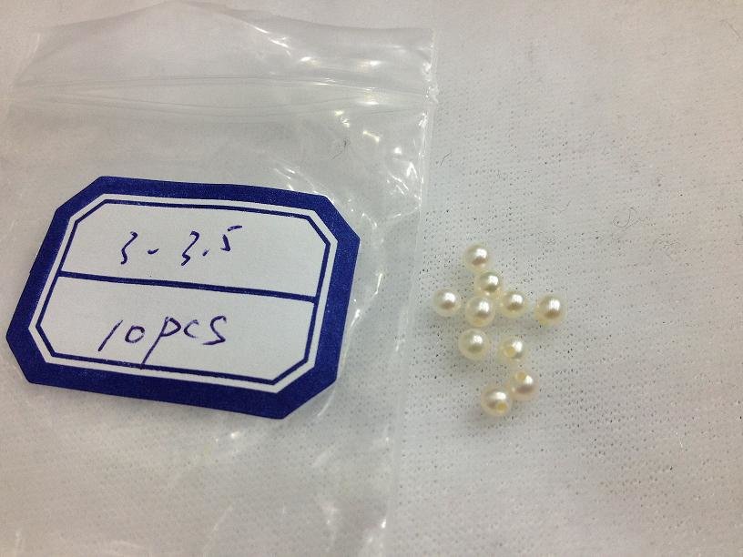 1 pcs 3-4mm AAA frehswater round Pearl beads,Loose Half Drilled or Undrilled ,01048KY