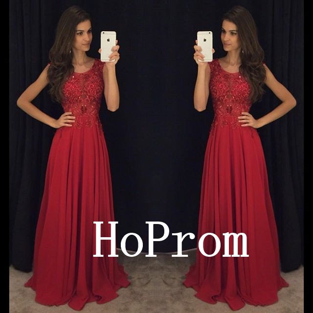A-Line Prom Dress,Ruby Sequins Prom Dresses,Evening Dress