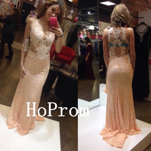 V-Neck Prom Dress,Sleeveless Prom Dresses,Evening Dress