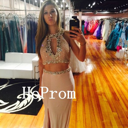 Two Piece Prom Dress,Sheath Prom Dresses,Evening Dress